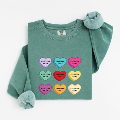 Comfort Colors Custom Valentines Day Shirt Personalized Heart Sweatshirt