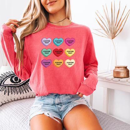Comfort Colors Custom Valentines Day Shirt Personalized Heart Sweatshirt