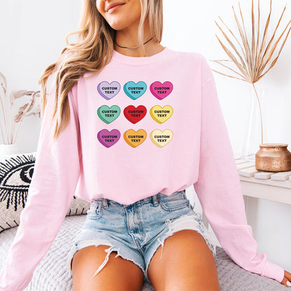 Comfort Colors Custom Valentines Day Shirt Personalized Heart Sweatshirt