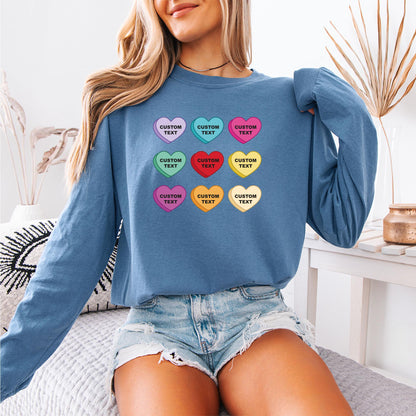 Comfort Colors Custom Valentines Day Shirt Personalized Heart Sweatshirt