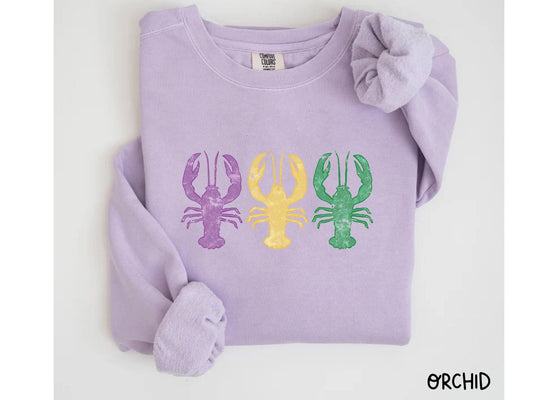 Louisiana Crawfish Sweatshirt, Mardi Gras Crawfish Crewneck, Louisiana Crawfish Mardi Gras Tee, Mardi Gras Carnival Sweater