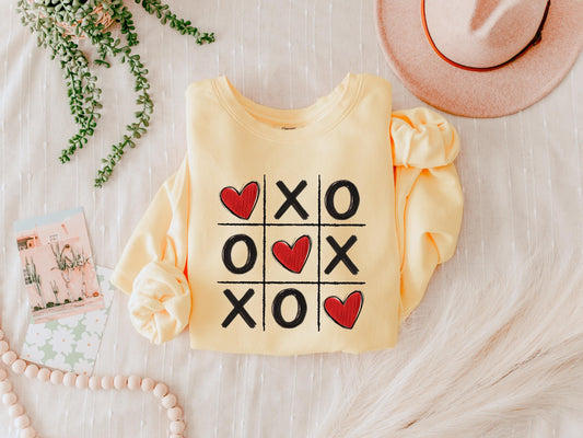 Cute Valentine's Day Vintage Sweatshirt, Trendy Retro Pink Red Love Sweatshirt