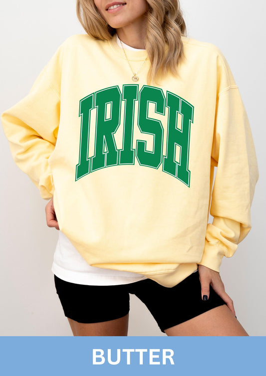 Irish Lucky Sweatshirt, St. Patricks Day Sweatshirt,  Saint Patricks Day Crewneck, Irish Football Sweater