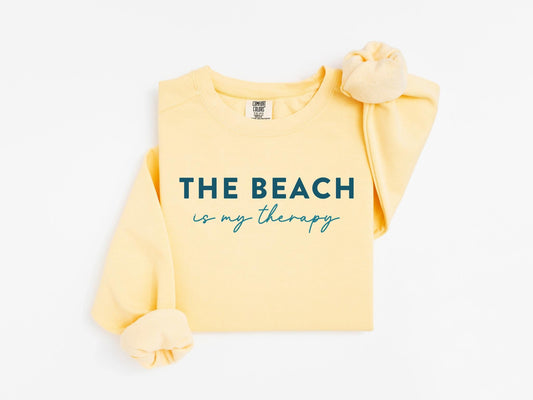 The Beach Is My Therapy Sweatshirt, Beach Sweatshirt, Beach Travel Vacation Sweatshirt, Summer Sweatshirt, Cozy Sweatshirt