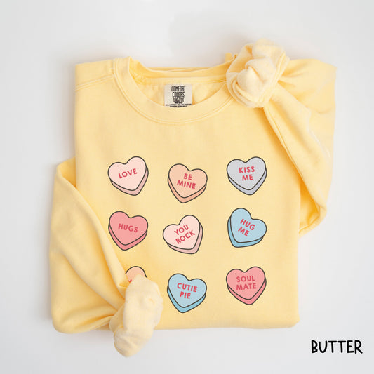 Valentines Day Sweatshirt, Conversation Heart Mama Sweater, Heart Retro Crewneck