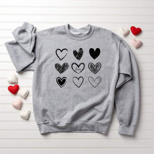 Womens Valentine Hearts Sweatshirt, Cute Valentines Sweatshirt, Retro Valentine Sweatshirt, Funny Love Sweatshirt, Valentine Graphic Tee